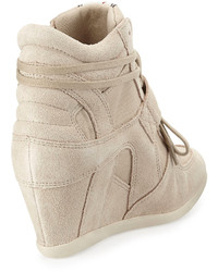 Ash Bowie Suede Wedge Sneaker Clay