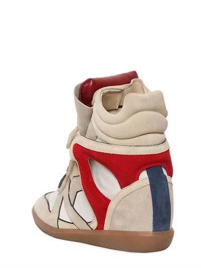 Isabel Marant 80mm Wila Suede Wedge Sneakers, $720 | LUISAVIAROMA | Lookastic