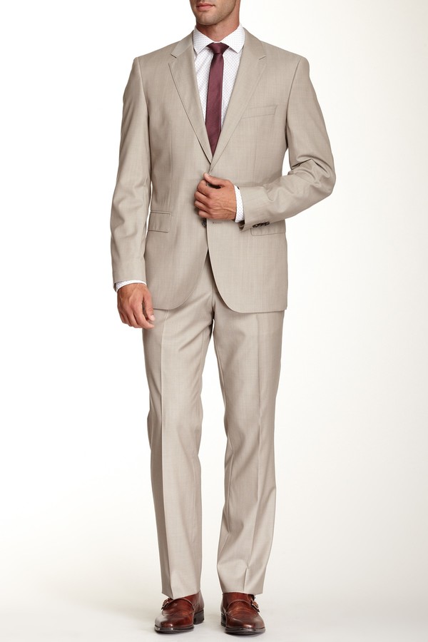 hugo boss beige suit