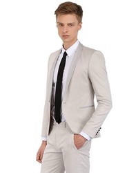 Stretch Cotton Satin Tuxedo Suit