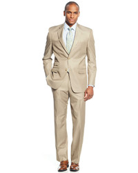 Sean John Tan Solid Classic Fit Suit