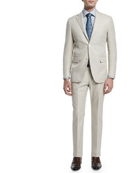Ermenegildo Zegna Two Piece Cotton Suit Beige