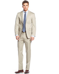 Calvin Klein X Fit Solid Tan Slim Fit Suit, $650 | Macy's | Lookastic