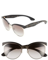 Miu Miu 56mm Pave Cat Eye Sunglasses Black
