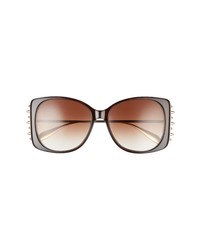 Alexander McQueen 59mm Gradient Square Sunglasses In Havana At Nordstrom