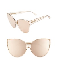 Linda Farrow 62mm Oversize Mirrored Cat Eye Sunglasses