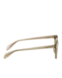 Alexander McQueen Beige Transparent Skull Sunglasses