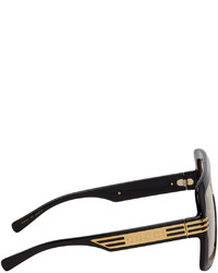 Gucci Black Yellow Square Sunglasses