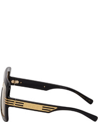 Gucci Black Yellow Square Sunglasses