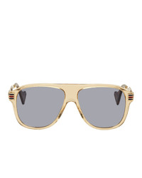 Gucci Brown Vintage 70s Pilot Sunglasses