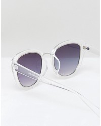 Asos Cat Eye Sunglasses With Metal Inlay And Nose Bridge