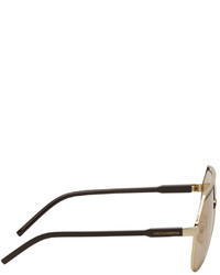 Dolce & Gabbana Gold Brown Less Is Chic Sunglasses