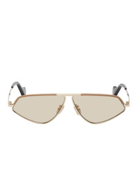 Loewe Gold Leather Geometric Sunglasses