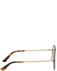 McQ Gold Rimless Aviator Sunglasses