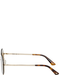 McQ Gold Rimless Aviator Sunglasses