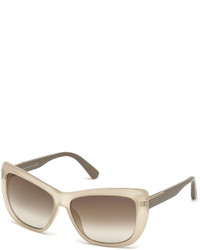 Tom Ford Lindsay Squared Cat Eye Sunglasses Opalbeige