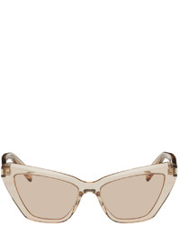 Saint Laurent Off White Transparent Cat Eye Sunglasses