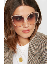 Linda Farrow Oversized Cat Eye Acetate Sunglasses