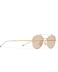 Thom Browne Round Frame Gold And Silver Tone Sunglasses
