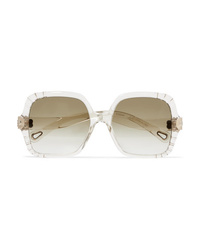 Chloé Square Frame Acetate And Gold Tone Sunglasses