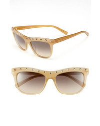Valentino 54mm Sunglasses Striped Beige One Size