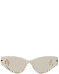 Bottega Veneta White Acetate Cat Eye Sunglasses
