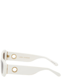 Linda Farrow White Lola Sunglasses