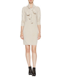 See by Chloe Long Sleeve Sweater Dress With Necktie