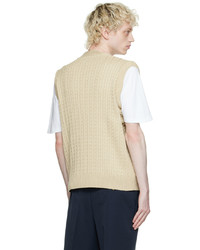 Manors Golf Beige Embroidered Vest