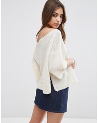 Asos Collection Boxy Sweater With Off Shoulder Neck