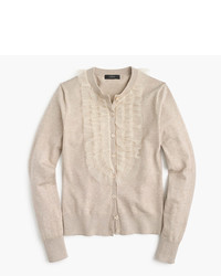J.Crew Cotton Jackie Cardigan Sweater With Tulle