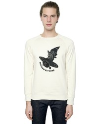 MAISON KITSUNÉ Flocked Airman Cotton Sweatshirt