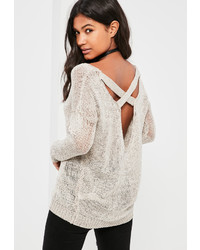 Missguided Nude Harness Detail Sweater