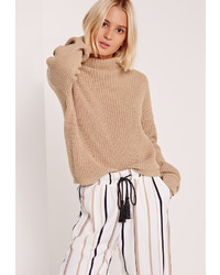 Missguided Nude High Neck Sweater