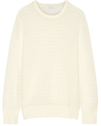 Equipment Rei Ribbed Cotton And Silk Blend Sweater Cream