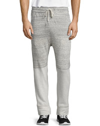 Helmut Lang Gradient Two Tone Knit Track Pants Sand Heather