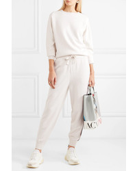Olivia Von Halle Missy Moscow Striped Silk And Cashmere Blend Sweatshirt And Track Pants Set