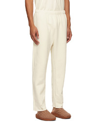 Les Tien Off White Heavyweight Snap Front Lounge Pants