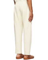 Les Tien Off White Heavyweight Snap Front Lounge Pants