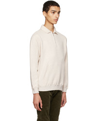 Beams Plus Off White Half Zip Sweatshirt