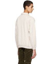 Beams Plus Off White Half Zip Sweatshirt