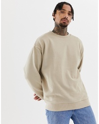 ASOS DESIGN Oversized Sweatshirt In Beige