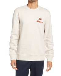 Ted Baker London Trophey Oversize Flocked Cotton Logo Sweatshirt