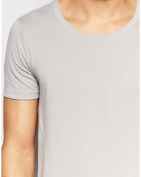 Asos Brand T Shirt With Scoop Neck In Ash Gray