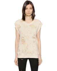 IRO Nuala Distressed Cotton Jersey T Shirt