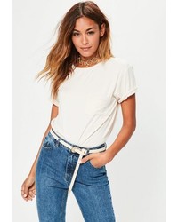 Missguided Nude Basic One Pocket T Shirt