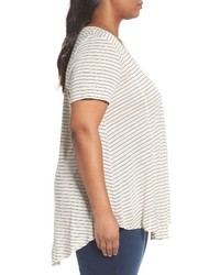 Sejour Plus Size Scoop Neck Highlow Tee