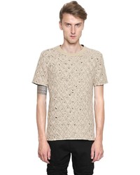 Maison Margiela Tulle Quilted Cotton Jersey T Shirt