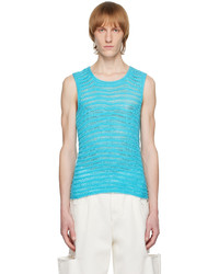 Situationist Blue Hand Knit Tank Top
