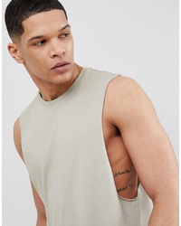 ASOS DESIGN Vest With Dropped Arm Hole In Green